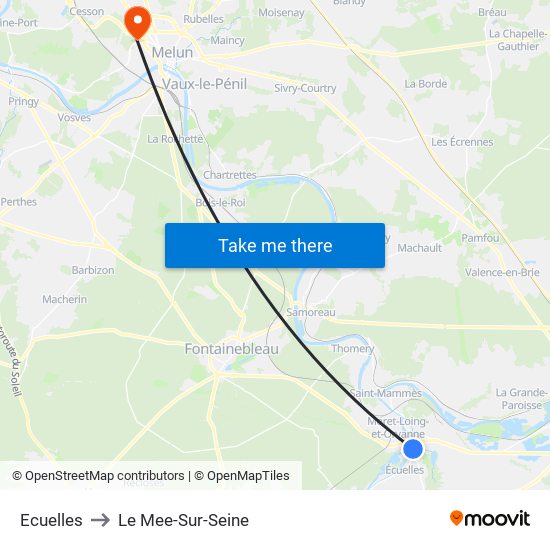 Ecuelles to Le Mee-Sur-Seine map