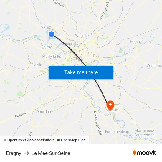 Eragny to Le Mee-Sur-Seine map