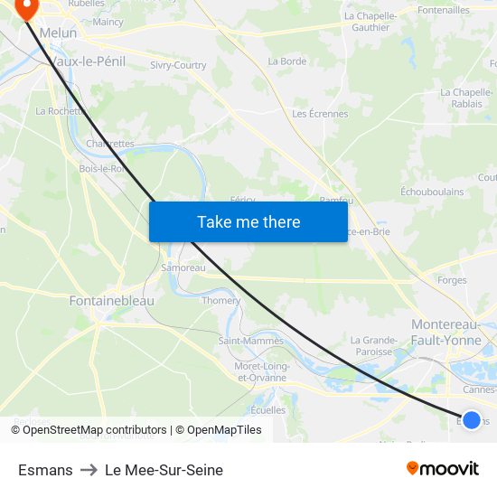 Esmans to Le Mee-Sur-Seine map