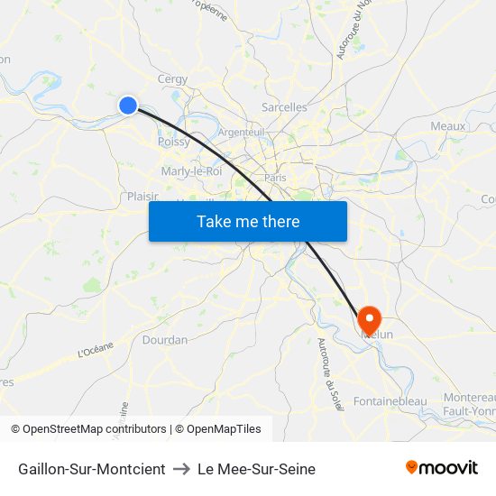 Gaillon-Sur-Montcient to Le Mee-Sur-Seine map