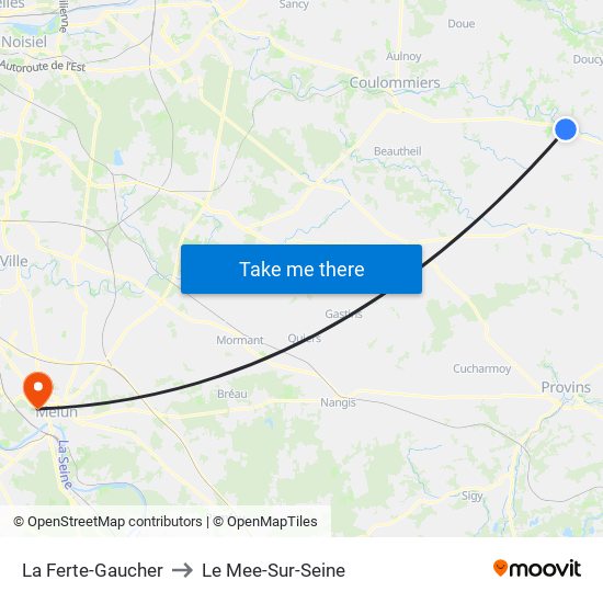 La Ferte-Gaucher to Le Mee-Sur-Seine map