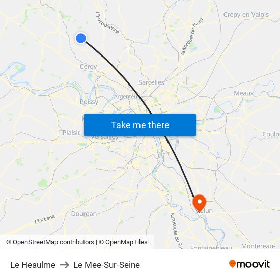 Le Heaulme to Le Mee-Sur-Seine map