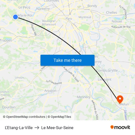 L'Etang-La-Ville to Le Mee-Sur-Seine map