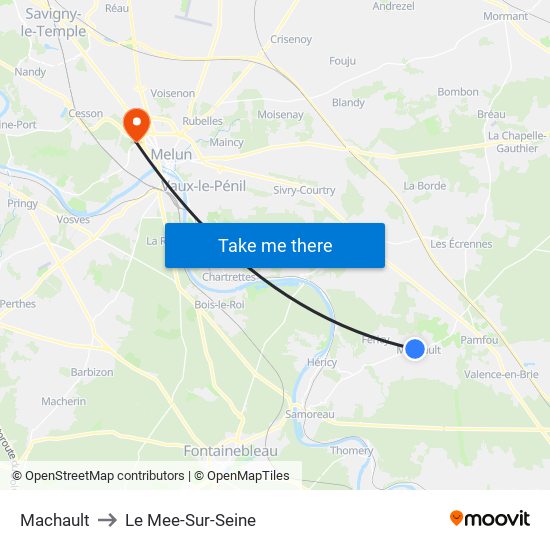 Machault to Le Mee-Sur-Seine map