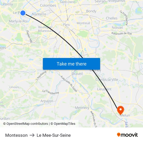 Montesson to Le Mee-Sur-Seine map