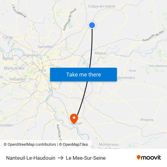 Nanteuil-Le-Haudouin to Le Mee-Sur-Seine map