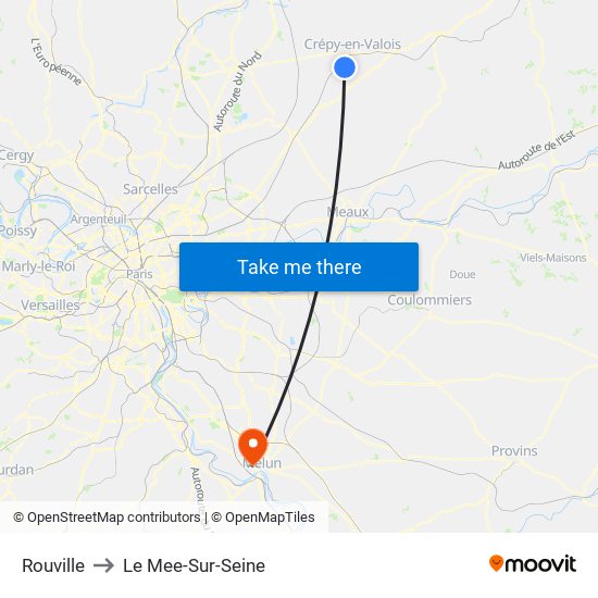 Rouville to Le Mee-Sur-Seine map