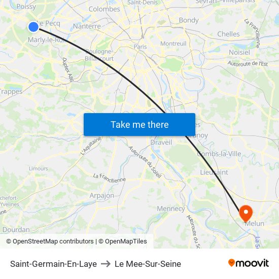 Saint-Germain-En-Laye to Le Mee-Sur-Seine map