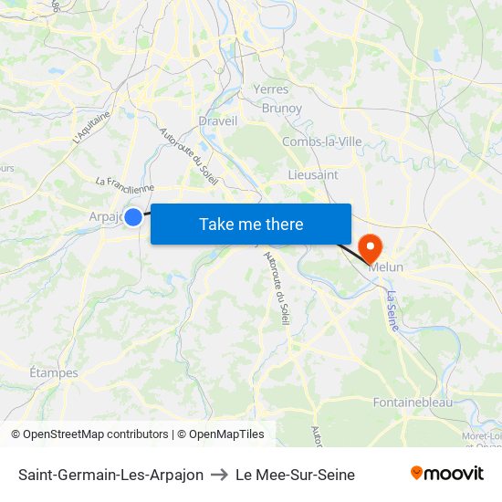 Saint-Germain-Les-Arpajon to Le Mee-Sur-Seine map