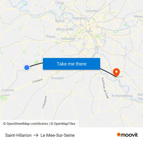 Saint-Hilarion to Le Mee-Sur-Seine map