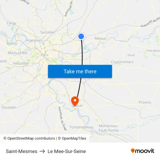 Saint-Mesmes to Le Mee-Sur-Seine map