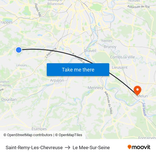 Saint-Remy-Les-Chevreuse to Le Mee-Sur-Seine map