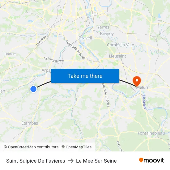 Saint-Sulpice-De-Favieres to Le Mee-Sur-Seine map