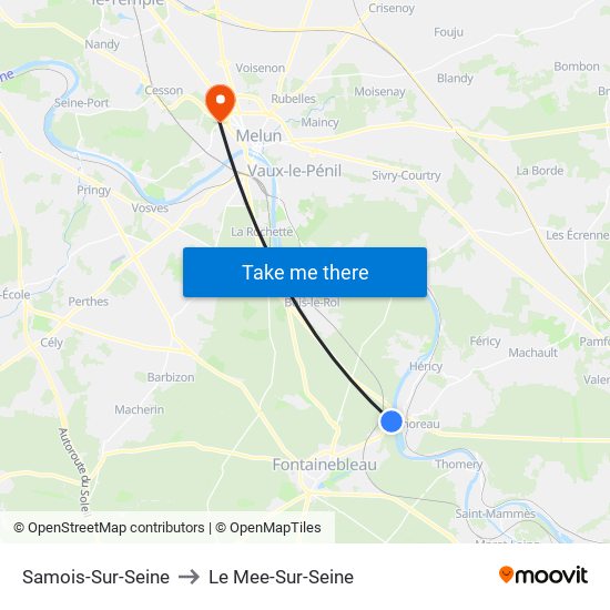 Samois-Sur-Seine to Le Mee-Sur-Seine map