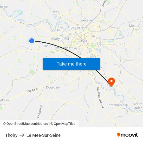 Thoiry to Le Mee-Sur-Seine map