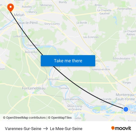 Varennes-Sur-Seine to Le Mee-Sur-Seine map
