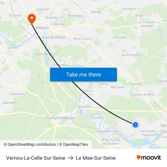 Vernou-La-Celle-Sur-Seine to Le Mee-Sur-Seine map