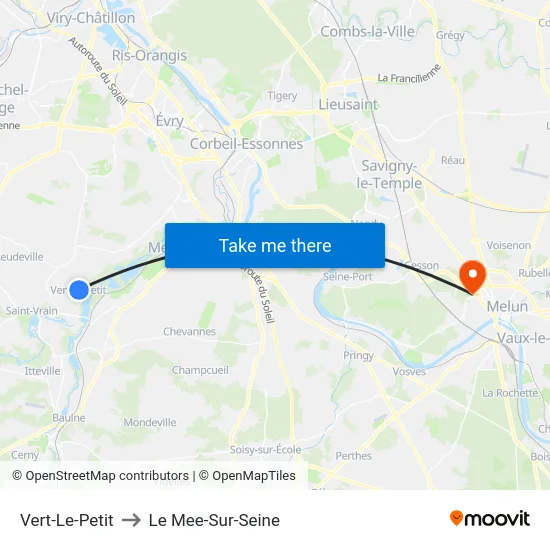 Vert-Le-Petit to Le Mee-Sur-Seine map