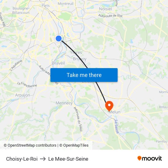 Choisy-Le-Roi to Le Mee-Sur-Seine map