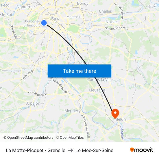 La Motte-Picquet - Grenelle to Le Mee-Sur-Seine map