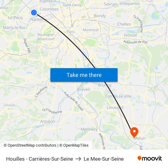 Houilles - Carrières-Sur-Seine to Le Mee-Sur-Seine map