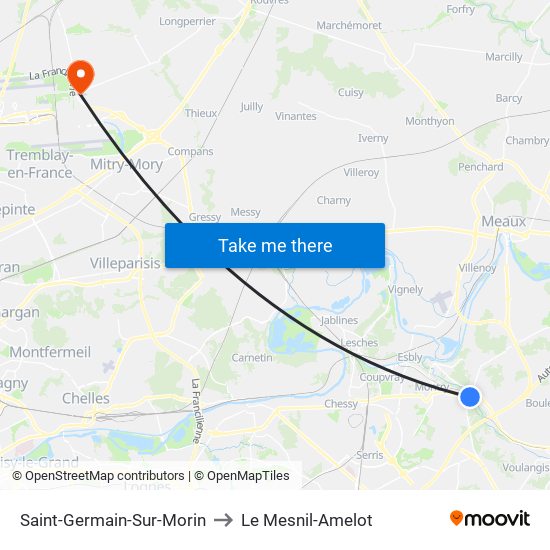 Saint-Germain-Sur-Morin to Le Mesnil-Amelot map