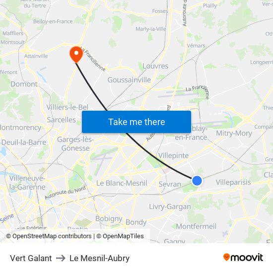 Vert Galant to Le Mesnil-Aubry map