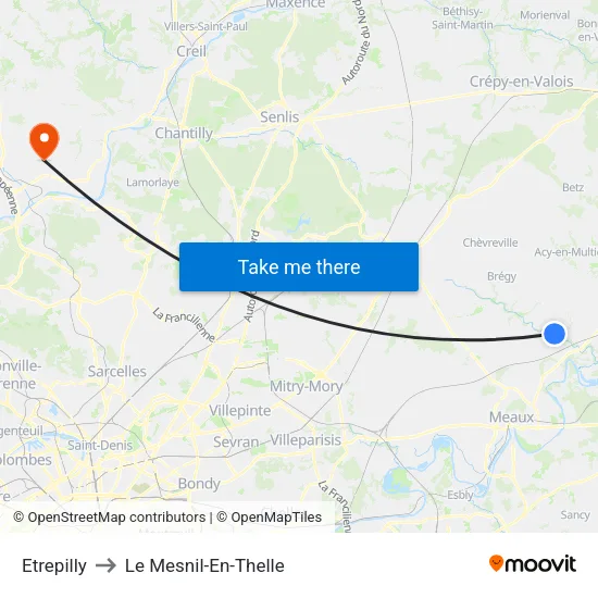 Etrepilly to Le Mesnil-En-Thelle map