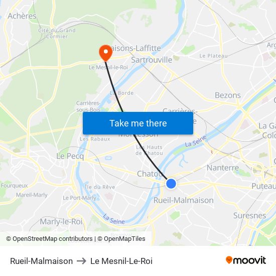 Rueil-Malmaison to Le Mesnil-Le-Roi map