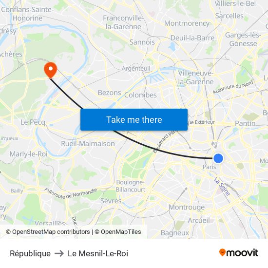 République to Le Mesnil-Le-Roi map