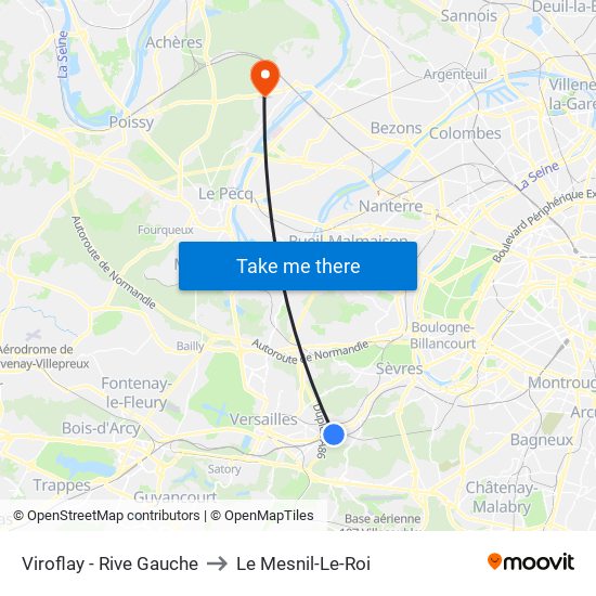 Viroflay - Rive Gauche to Le Mesnil-Le-Roi map