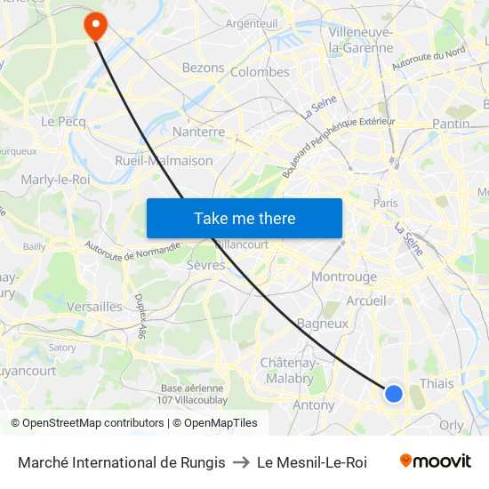 Marché International de Rungis to Le Mesnil-Le-Roi map