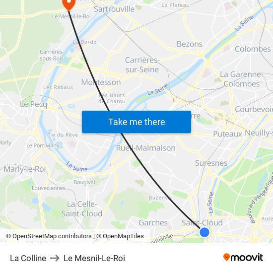 La Colline to Le Mesnil-Le-Roi map