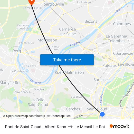Pont de Saint-Cloud - Albert Kahn to Le Mesnil-Le-Roi map