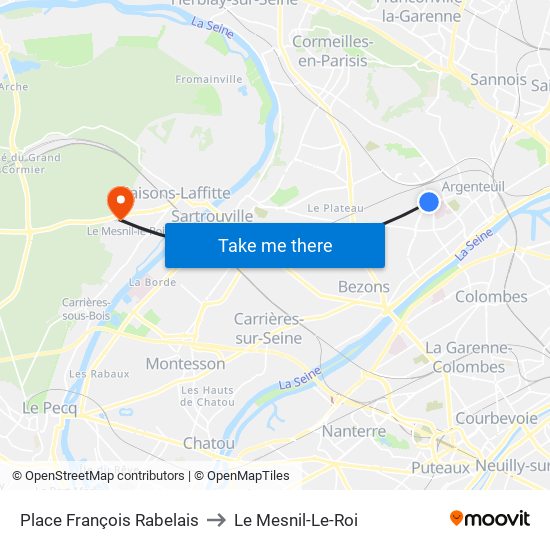 Place François Rabelais to Le Mesnil-Le-Roi map