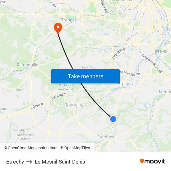 Etrechy to Le Mesnil-Saint-Denis map