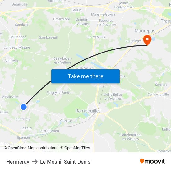 Hermeray to Le Mesnil-Saint-Denis map