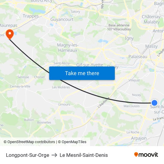 Longpont-Sur-Orge to Le Mesnil-Saint-Denis map