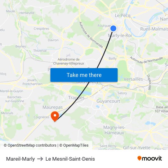 Mareil-Marly to Le Mesnil-Saint-Denis map