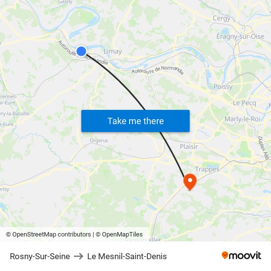 Rosny-Sur-Seine to Le Mesnil-Saint-Denis map