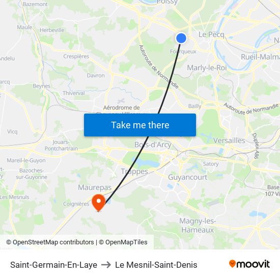 Saint-Germain-En-Laye to Le Mesnil-Saint-Denis map