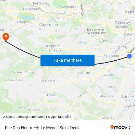 Rue Des Fleurs to Le Mesnil-Saint-Denis map