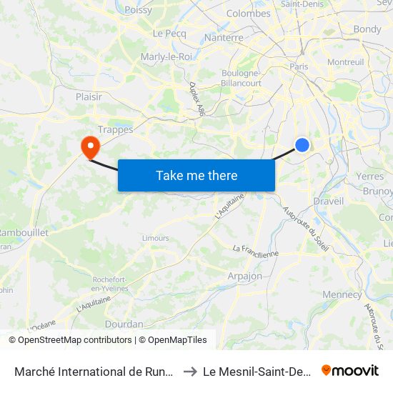 Marché International de Rungis to Le Mesnil-Saint-Denis map
