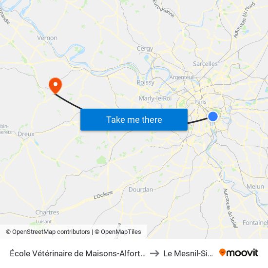 École Vétérinaire de Maisons-Alfort - Métro to Le Mesnil-Simon map