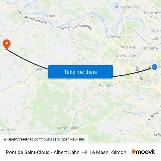 Pont de Saint-Cloud - Albert Kahn to Le Mesnil-Simon map