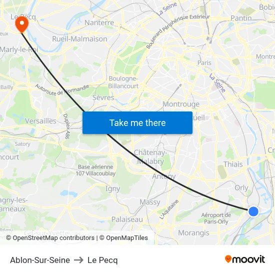 Ablon-Sur-Seine to Le Pecq map