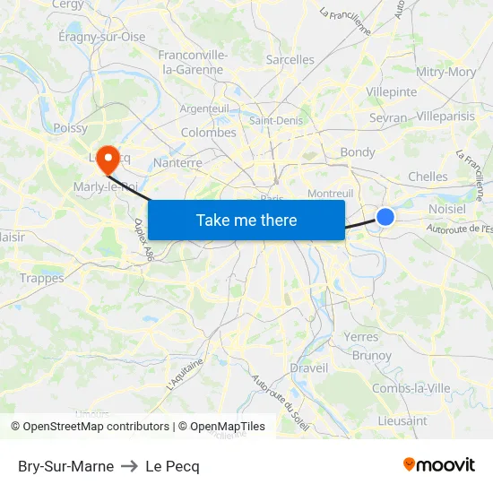 Bry-Sur-Marne to Le Pecq map