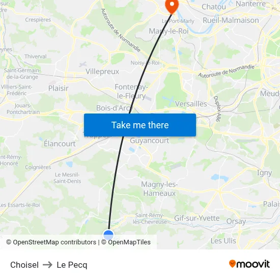 Choisel to Le Pecq map