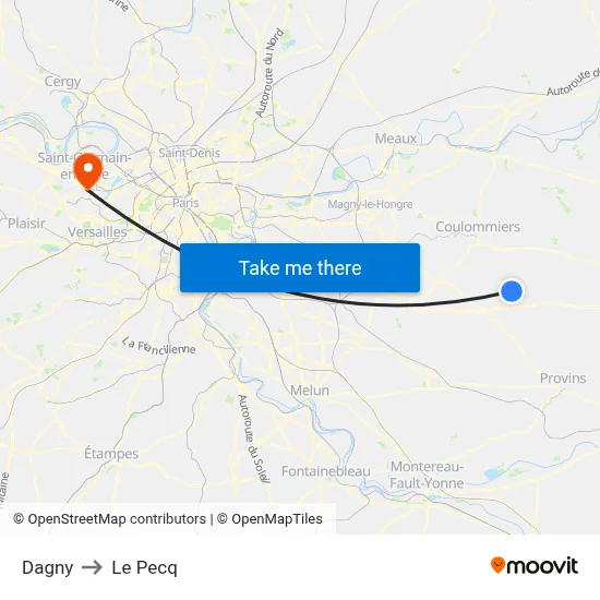 Dagny to Le Pecq map