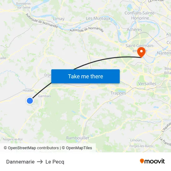 Dannemarie to Le Pecq map